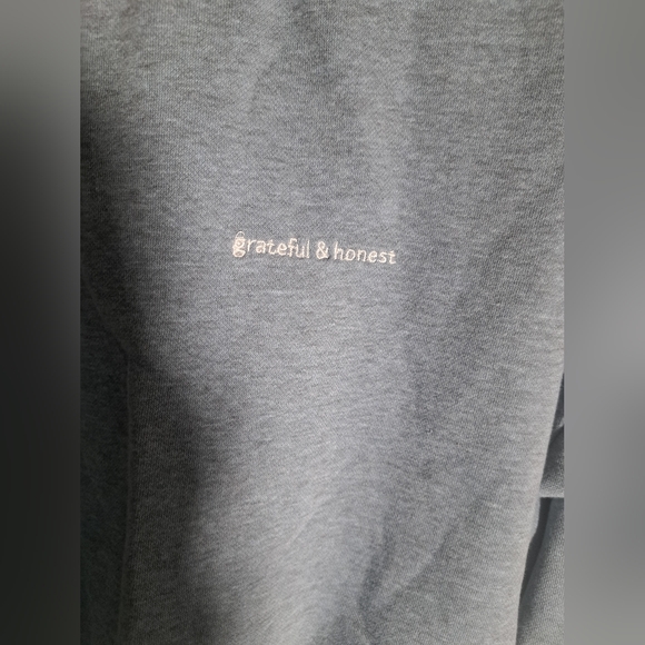 Divided Cropped Dusty Blue Sweater Large - Picture 2 of 4